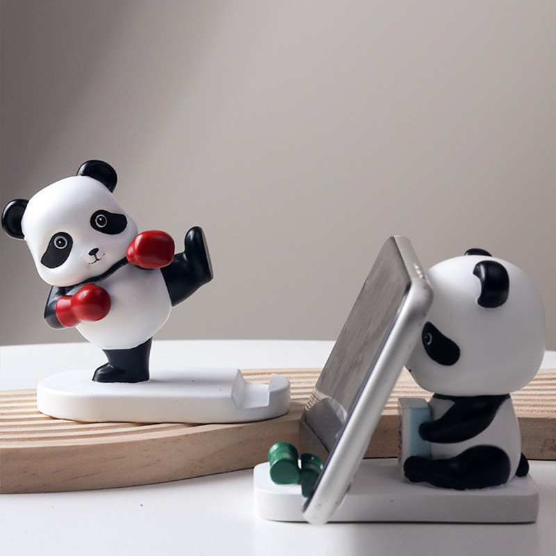 Ornament panda drăguț pentru birou, suport pentru telefon