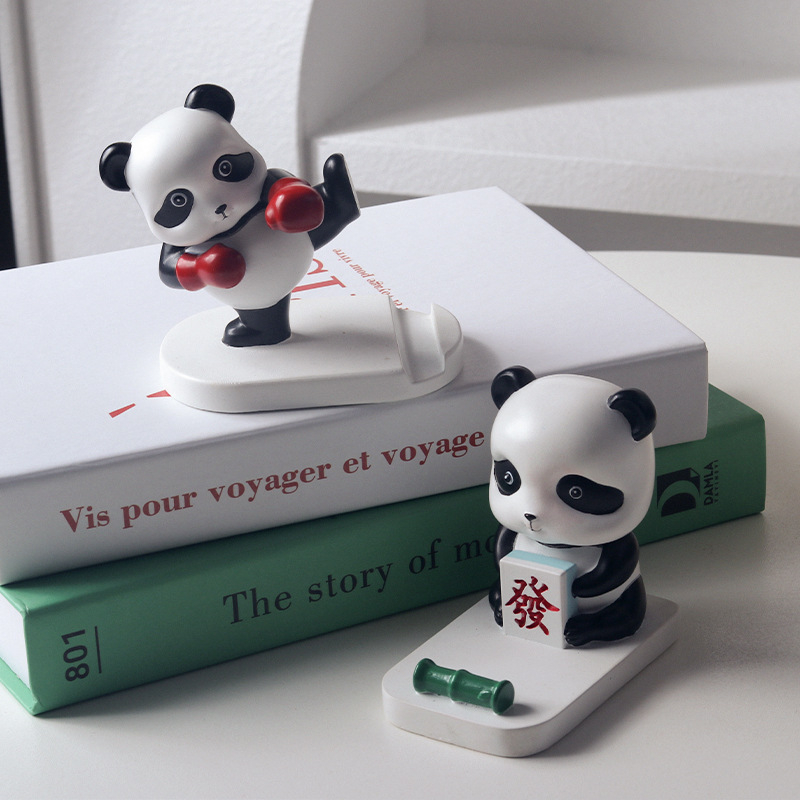 Ornament panda drăguț pentru birou, suport pentru telefon