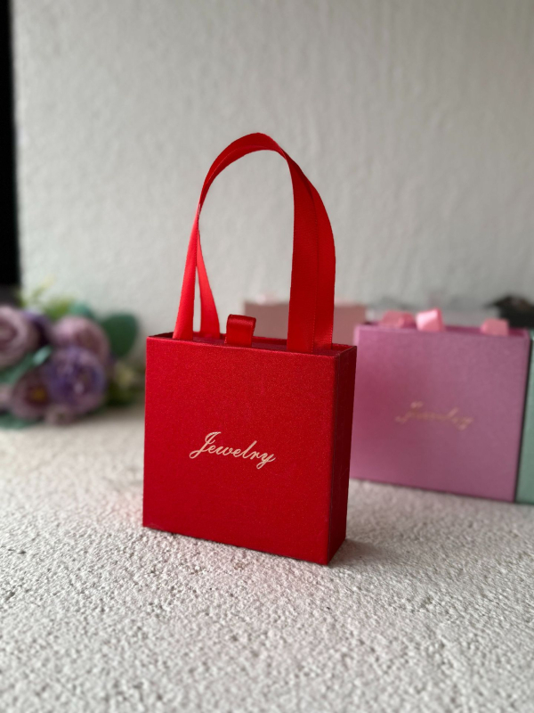 Cutie de ambalare bijuterii cu sertar portabil, în șase culori, stil minimalist, pentru coliere și accesorii mici