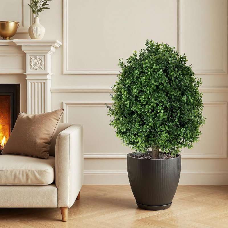 Plantă artificială boxwood pentru gazon și grădină, decor exterior, înălțime 30–100 cm
