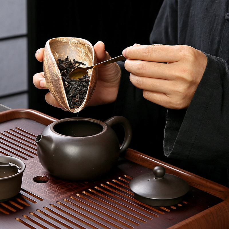 Set ceramic Kung Fu pentru ceai și accesorii pentru ceremonia ceaiului — lingură de ceai, linguriță de ceai, tavă de ceai