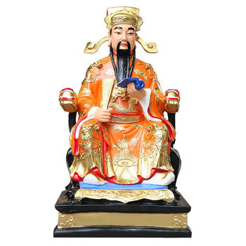 Statuie Buddha de templu, 88 cm înălțime; Zeul Împărat Wenchang, Bodhisattva Wenqu Xingjun, din rășină și fibră de sticlă