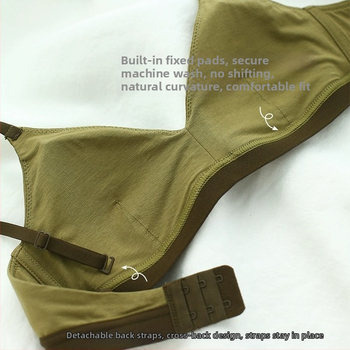 Sutien cu cupa triunghiulară, stil francez, pentru femei, subțire, bust mic, model de strângere, fără arc, fără cusături, modal