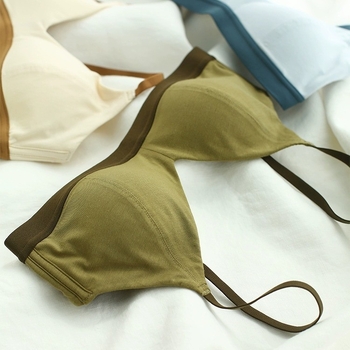 Sutien cu cupa triunghiulară, stil francez, pentru femei, subțire, bust mic, model de strângere, fără arc, fără cusături, modal