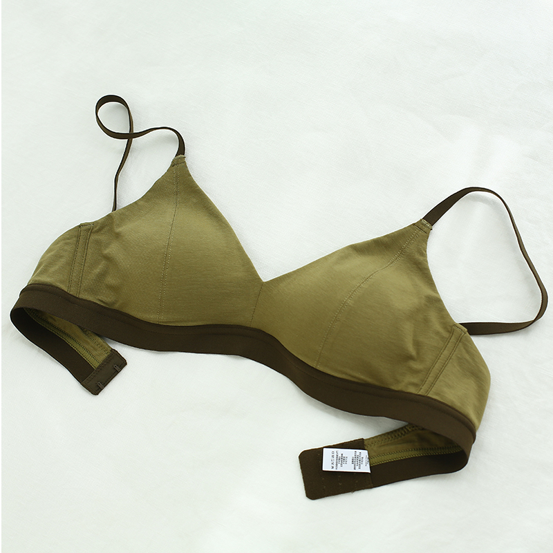 Sutien cu cupa triunghiulară, stil francez, pentru femei, subțire, bust mic, model de strângere, fără arc, fără cusături, modal