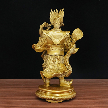 Statuetă din bronz a Dragonului Rege, Buddha, talisman pentru atragerea bogăției, decor pentru altarul de acasă