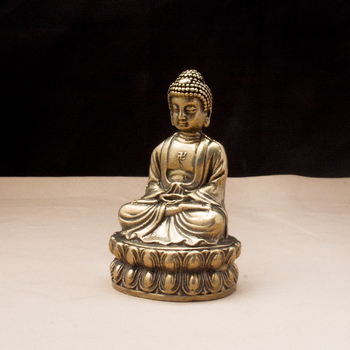 Statuie din alamă a lui Buddha Sakyamuni, ornament decorativ în stil antic pentru casă