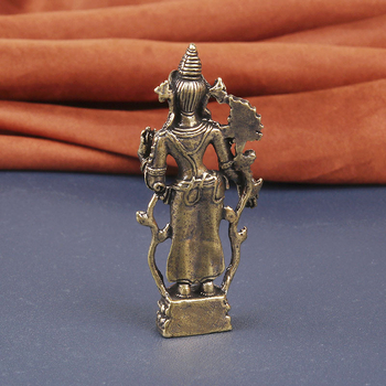 Statua Buddha Green Tara tibetană din alamă, decor pentru birou, sculptură religioasă esoterică, colecționabil vintage