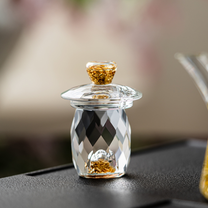 Suport pentru capacul ceainicului din cristal, ornamente pentru ceai, artă a ceaiului și accesorii pentru ceremonia ceaiului