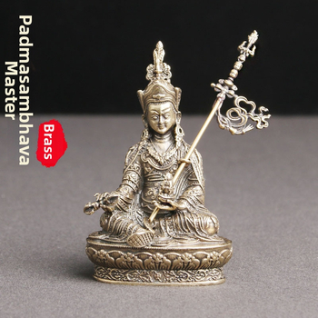 Mosadzná socha Budhu z lotosu Padmasambhava, dekorácia na stôl