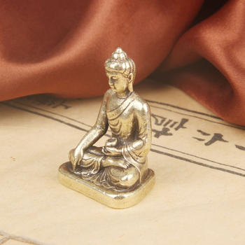 Buda Medicina – statuetă de birou din alamă, sculptură religioasă pentru închinare