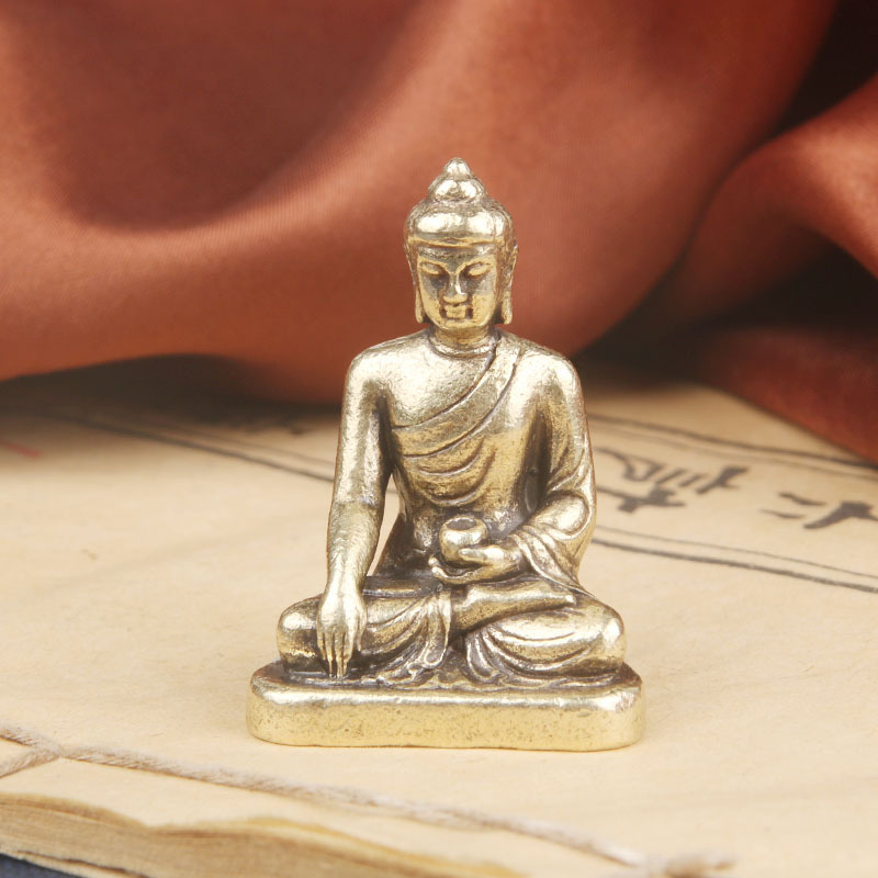 Buda Medicina – statuetă de birou din alamă, sculptură religioasă pentru închinare