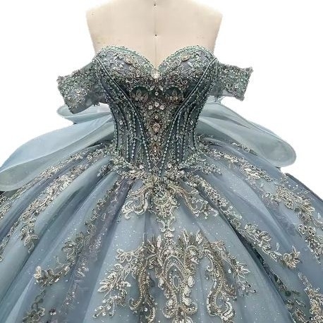 Rochie de mireasă nouă pentru femei, decolteu off-shoulder, lux ușor, croială de nișă, mare funda, tul, tren pentru ședințe foto
