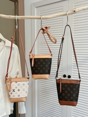 Guti Koumi geantă de damă tri-color, capacitate mare, bucket crossbody