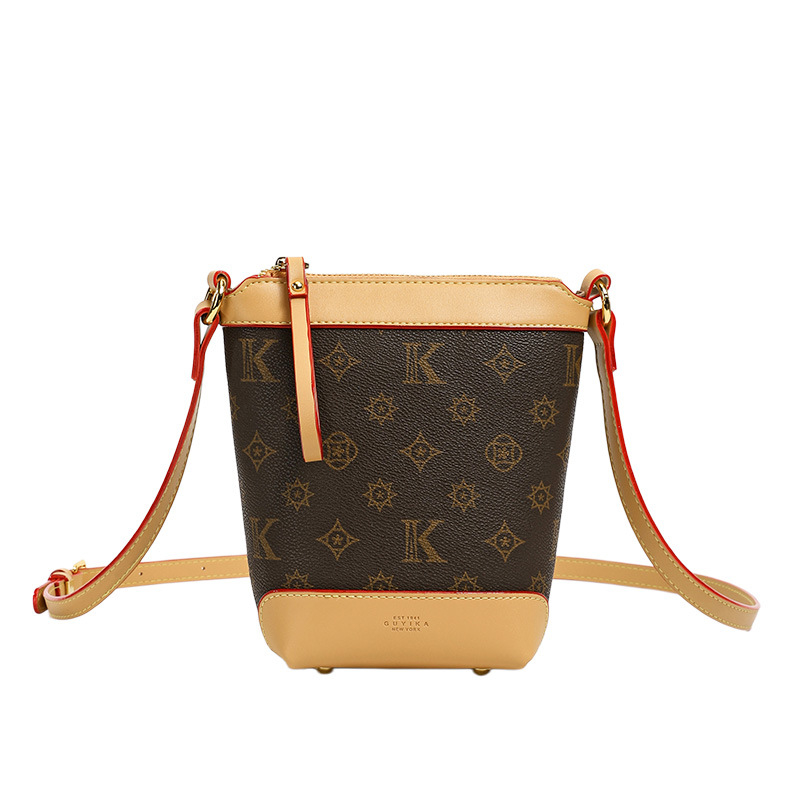Guti Koumi geantă de damă tri-color, capacitate mare, bucket crossbody