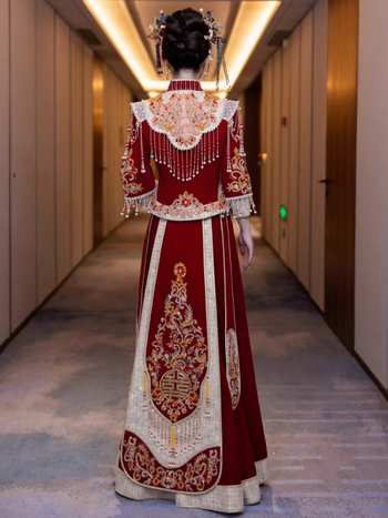 Rochie de mireasă în stil Xiuhe, cu design dragon-fenix, 2026, rochie tradițională chineză de nuntă pentru femei.