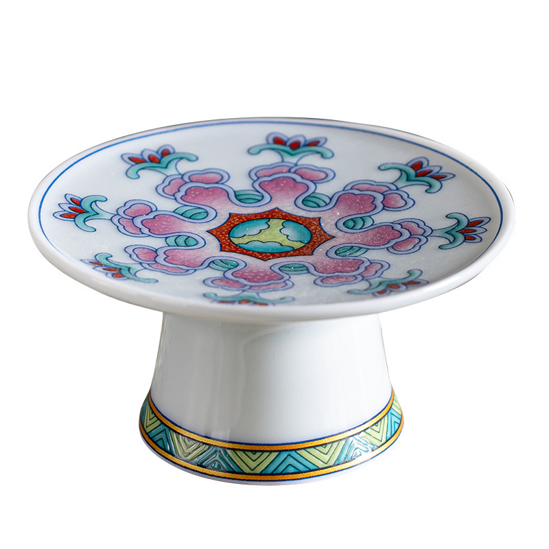 Suport ceramic pentru capacul ceainicului, cu bază înaltă și model de lotus împletit, pentru uz casnic, set Gongfu de ceai și accesorii pentru ceremonia ceaiului