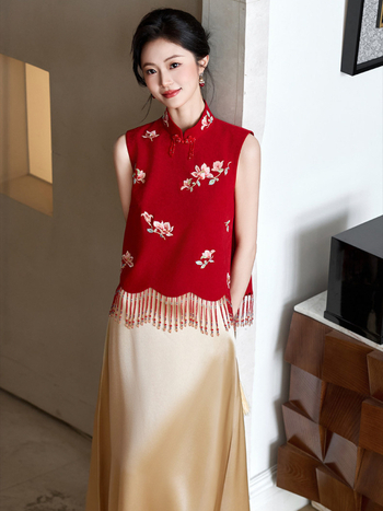 Rochie de logodnă în stil chinezesc, rochie pentru toastul mirilor, halat de dimineață, set elegant de rochii pentru zi
