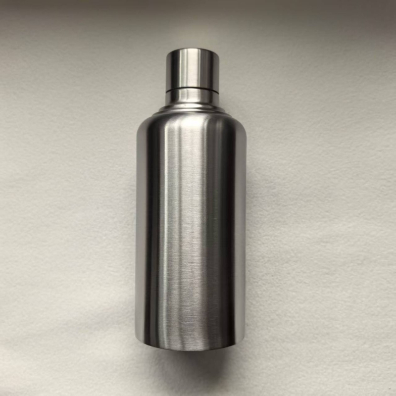 Flask din oțel inoxidabil, cilindric pentru băuturi, 18 oz, finisaj lucios și satinat, gravare cu laser posibil