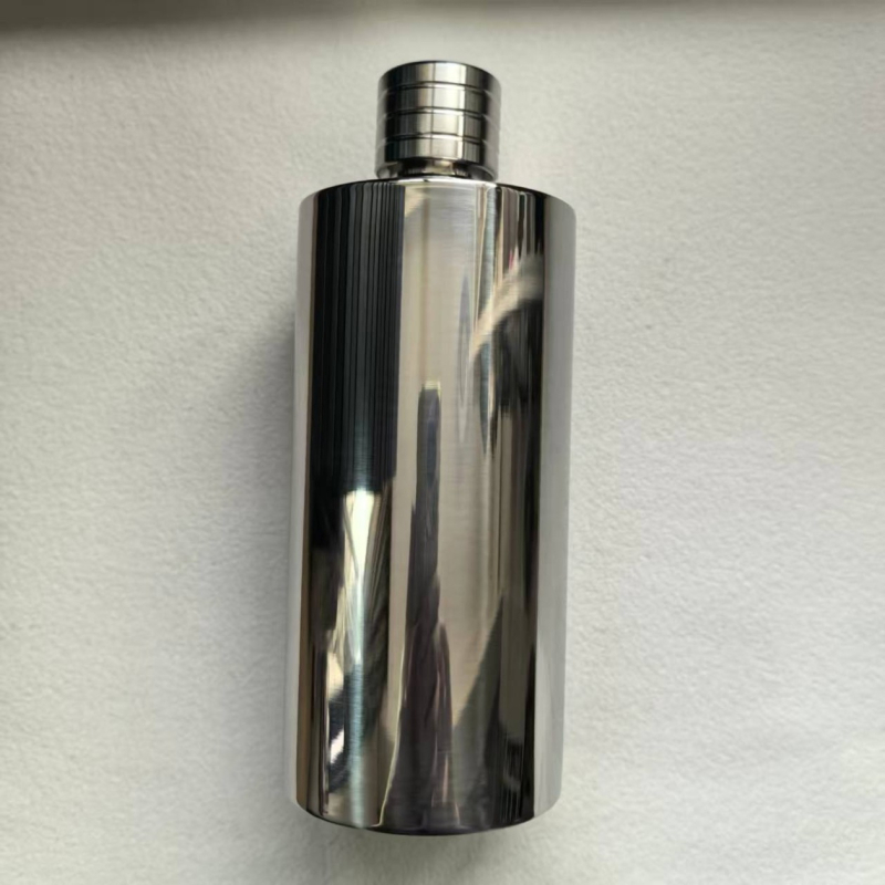 Flask din oțel inoxidabil, cilindric pentru băuturi, 18 oz, finisaj lucios și satinat, gravare cu laser posibil