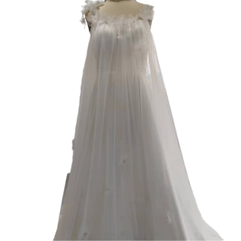 Rochie de mireasă fără bretele, linie A, lungă, pentru ședințe foto la malul mării, inspirație prințesă ușoară