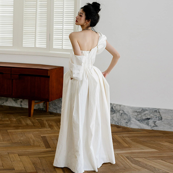 Rochie de mireasă ușoară, stil prințesă, fără bretele, pentru logodnă și recepție de seară