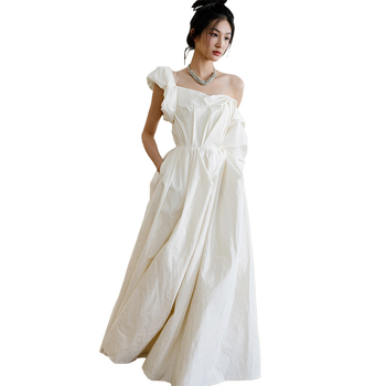 Rochie de mireasă ușoară, stil prințesă, fără bretele, pentru logodnă și recepție de seară
