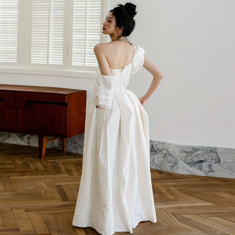 Rochie de mireasă ușoară, stil prințesă, fără bretele, pentru logodnă și recepție de seară