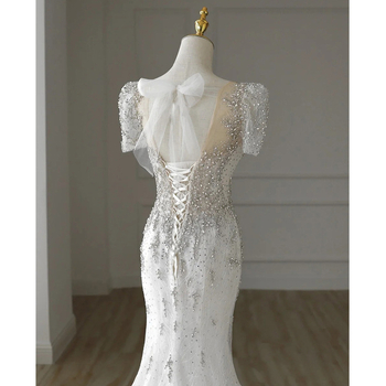 Rochie de mireasă în stil francez, ușoară, nou model 2026, rochie sirena elegantă, croială Slim