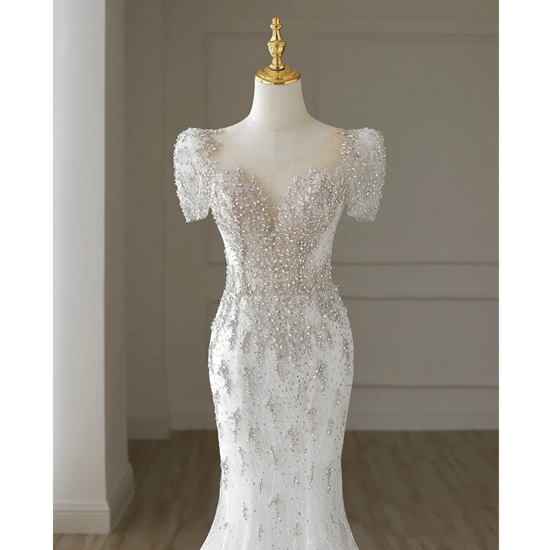 Rochie de mireasă în stil francez, ușoară, nou model 2026, rochie sirena elegantă, croială Slim