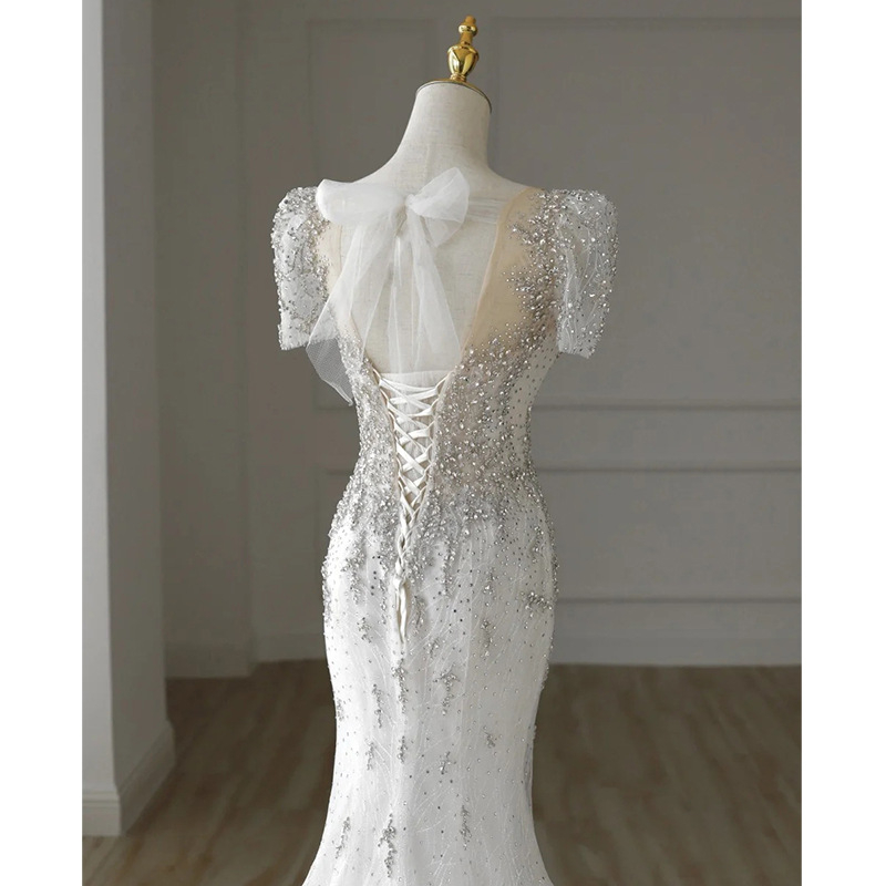 Rochie de mireasă în stil francez, ușoară, nou model 2026, rochie sirena elegantă, croială Slim