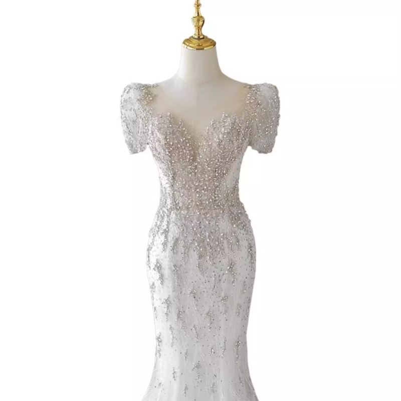 Rochie de mireasă în stil francez, ușoară, nou model 2026, rochie sirena elegantă, croială Slim