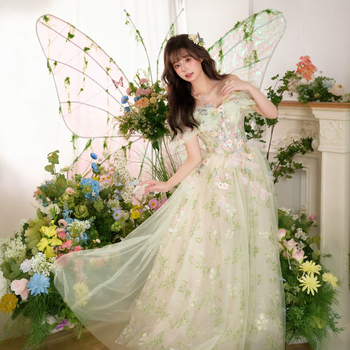 Rochie de seară verde pădure, din plasă, un umăr, lungă, talie medie, look luxos de nișă pentru nunți, petreceri, logodnă și reprezentații