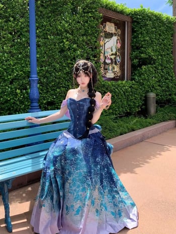 Fustă cu model de valuri ale mării, broderie florală cu fire de aur, croială din dublă țesătură, stil inspirat de dopamină, Hanfu în stil chinezesc nou