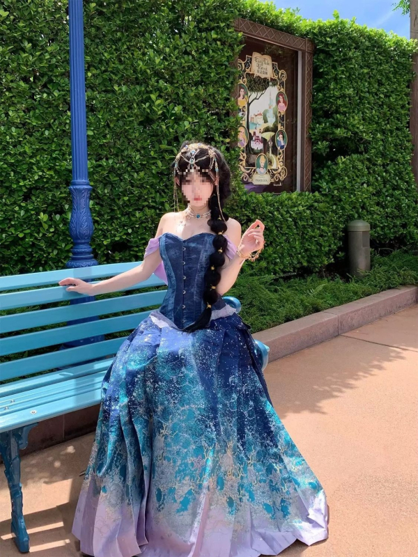 Fustă cu model de valuri ale mării, broderie florală cu fire de aur, croială din dublă țesătură, stil inspirat de dopamină, Hanfu în stil chinezesc nou