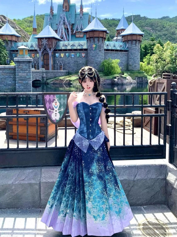 Fustă cu model de valuri ale mării, broderie florală cu fire de aur, croială din dublă țesătură, stil inspirat de dopamină, Hanfu în stil chinezesc nou