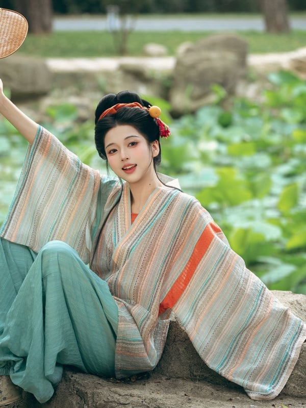 Hanfu feminin în stil Jin, model nou 2026, top Jin restaurat și pantaloni lantern, purtare zilnică, primăvară-vară
