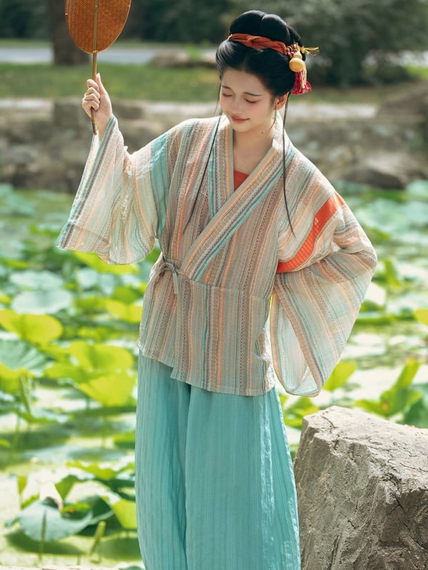 Hanfu feminin în stil Jin, model nou 2026, top Jin restaurat și pantaloni lantern, purtare zilnică, primăvară-vară
