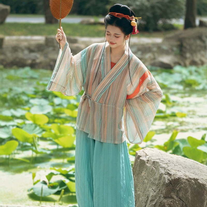 Hanfu feminin în stil Jin, model nou 2026, top Jin restaurat și pantaloni lantern, purtare zilnică, primăvară-vară