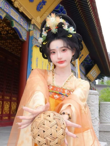 Rochie Hanfu în stil Tang pentru femei, chiffon brodat, poliester, primăvară-vară