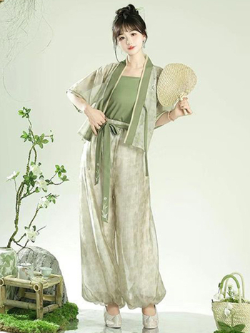 Little Lolita Original Autentic: Hanfu cu stil chinezesc nou, bretele Tang-back și pantaloni felinar pentru femei, vară 2026