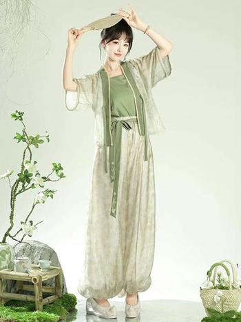 Little Lolita Original Autentic: Hanfu cu stil chinezesc nou, bretele Tang-back și pantaloni felinar pentru femei, vară 2026