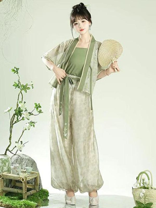 Little Lolita Original Autentic: Hanfu cu stil chinezesc nou, bretele Tang-back și pantaloni felinar pentru femei, vară 2026
