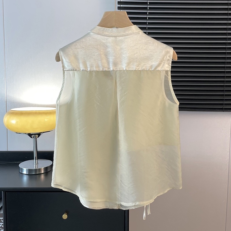 Novi kineski Tang stil Hanfu, saten jacquard kardigan-vest s okruglim izrezom i bogatim vezom