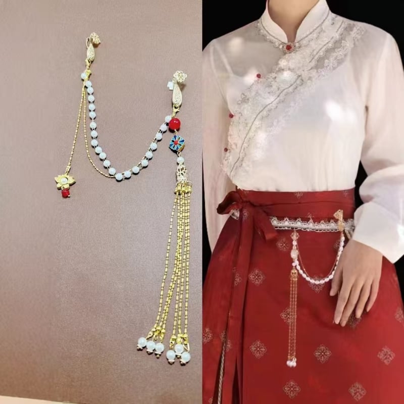 Pandantiv Ruyi pentru Hanfu, cu ciucuri, accesorii în stil chinezesc pentru femei