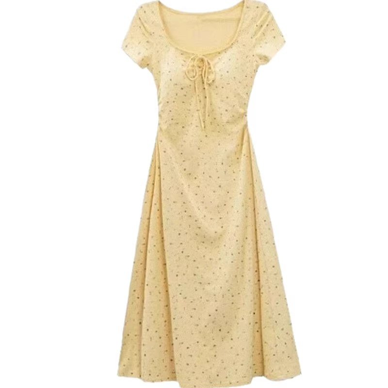 Rochie de vară pentru femei însărcinate, decolteu în V, mâneci trei sferturi, imprimeu floral, lungă, croială A-line, poliester, lansare 2026, senzație premium