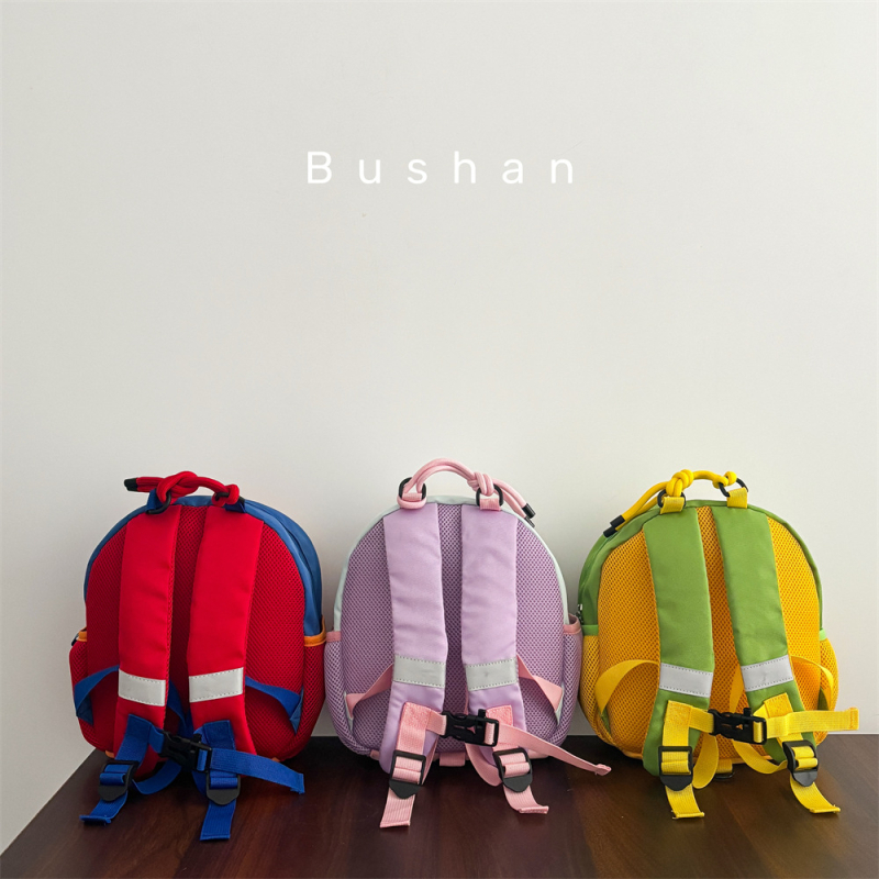 Rucsac pentru copii cu motiv de cartofi prăjiți, blocuri de culoare, ușor, unisex, anti-pierdere, pentru grădiniță
