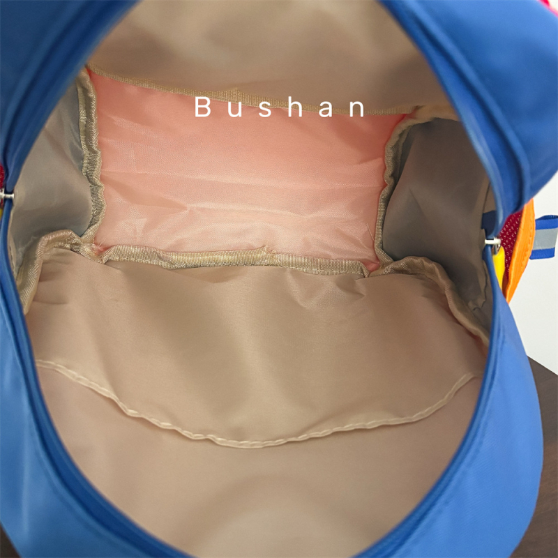 Rucsac pentru copii cu motiv de cartofi prăjiți, blocuri de culoare, ușor, unisex, anti-pierdere, pentru grădiniță