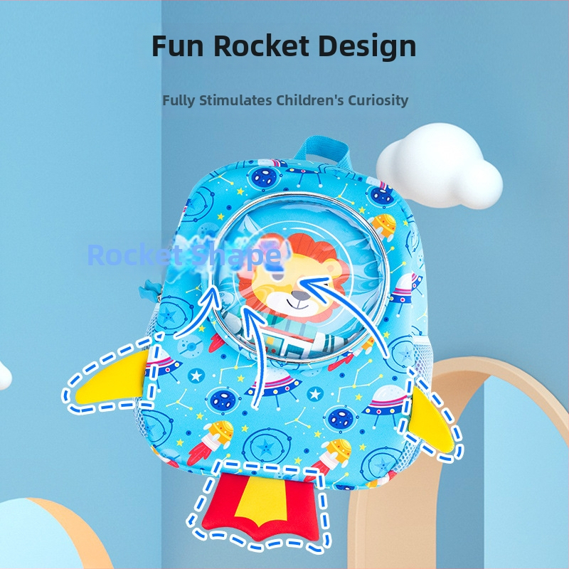 Detský batoh Cartoon Rocket, školská taška s ochranou proti strate pre 3 – 6 rokov, určená pre materské školy