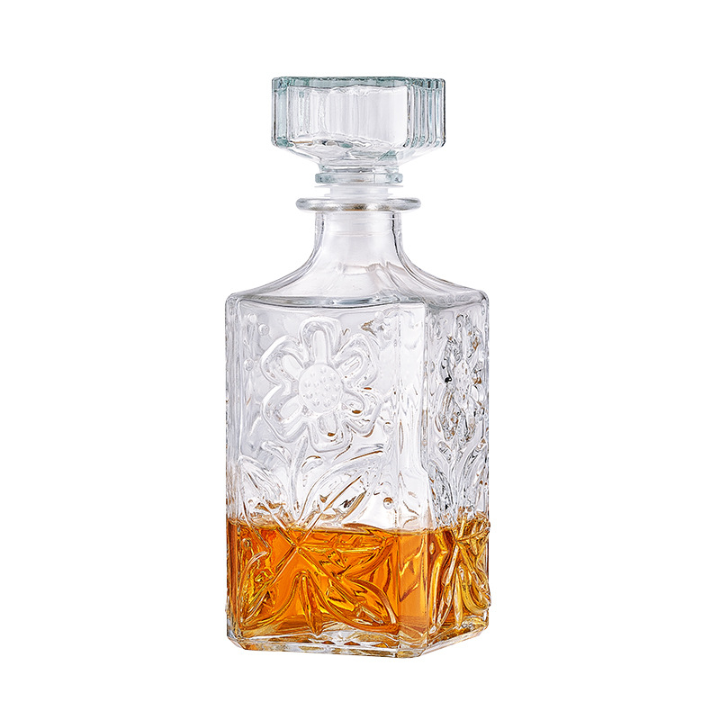 Decantator din sticlă de cristal cu capac pentru vin și whisky